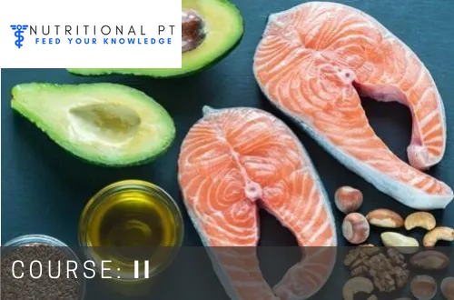 Course II cover showing salmon steaks, avocado, olive oil, and nuts