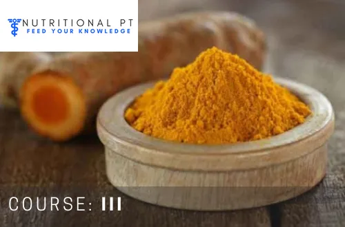 Course III cover showing turmeric powder and turmeric root